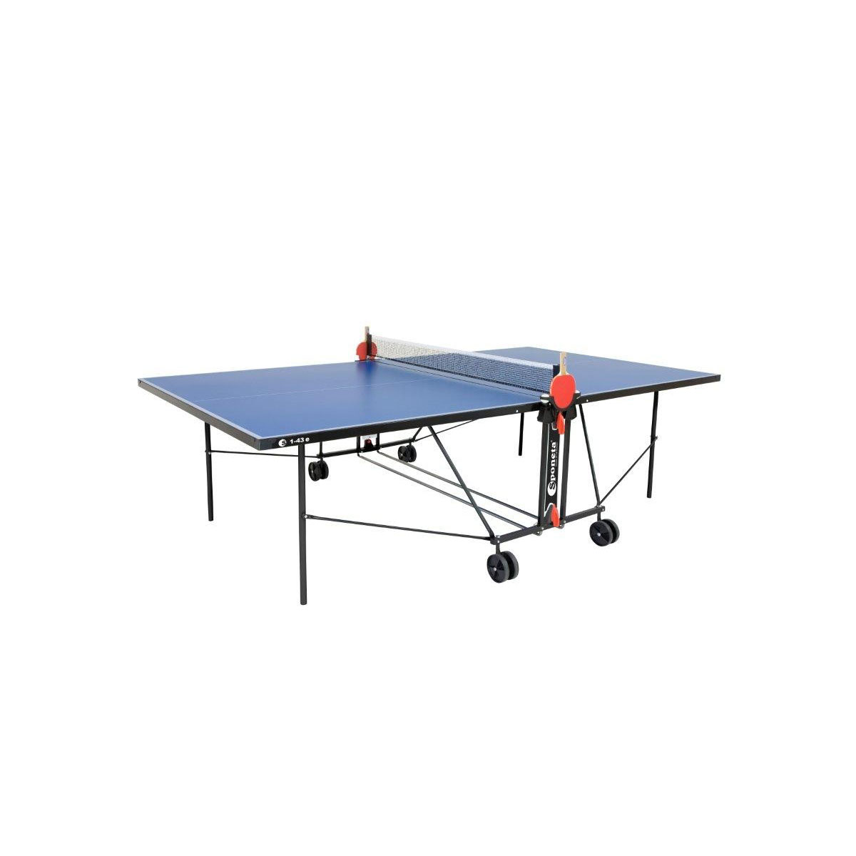 Sponeta Tischtennisplatte S 1-43 e Blau Outdoor wetterfest klappbar fahrbar