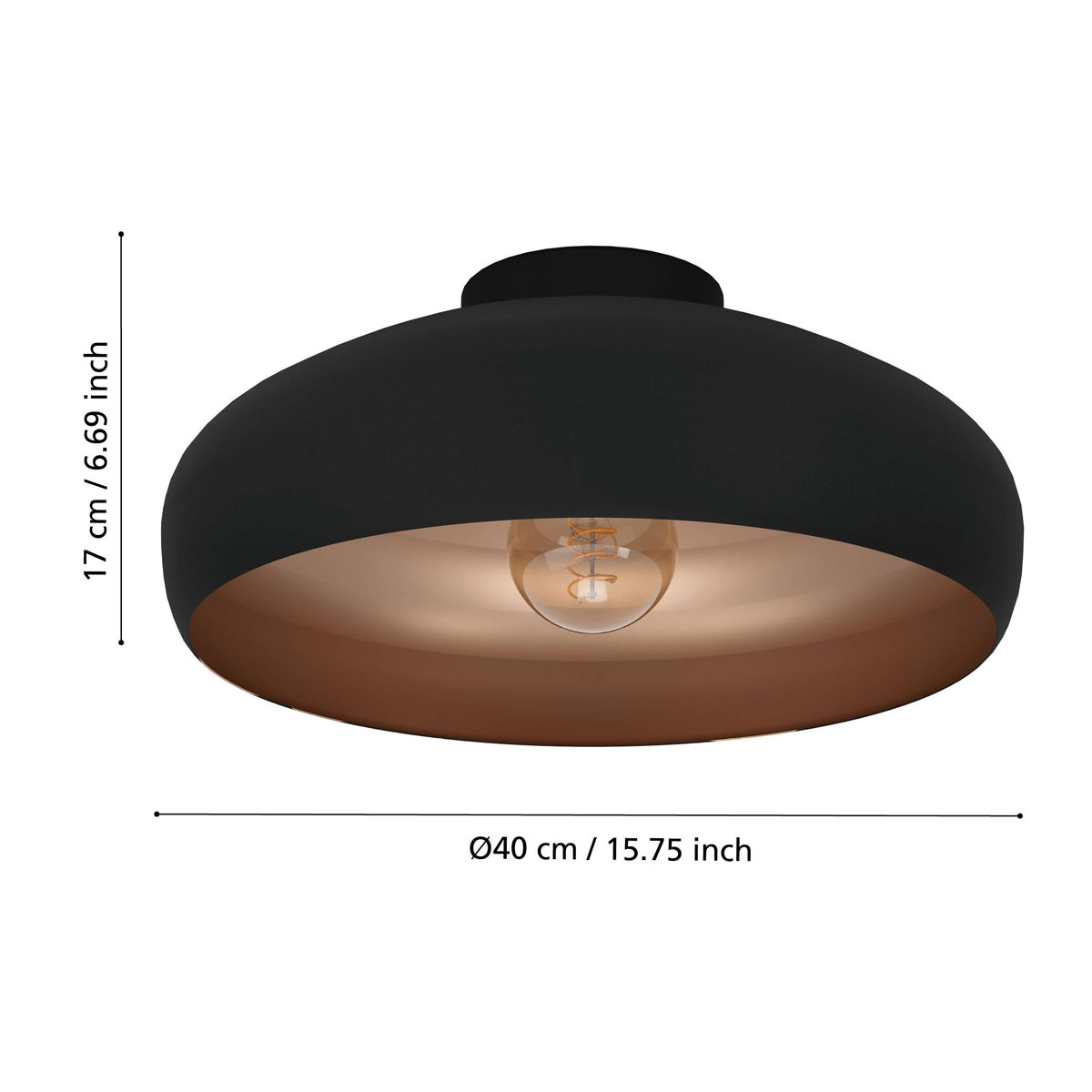Eglo  LED Deckenleuchte Mogano schwarz/kupfer Bild 2