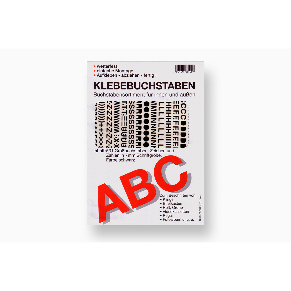 Metafranc Klebe-Alphabet schwarz 7 mm Metafranc Klebe-Alphabet schwarz 7 mm
