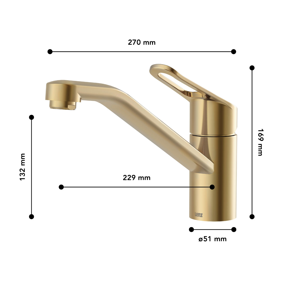 LENZ Spültischarmatur Mila Anti-Fingerabdruck Gold Bild 4