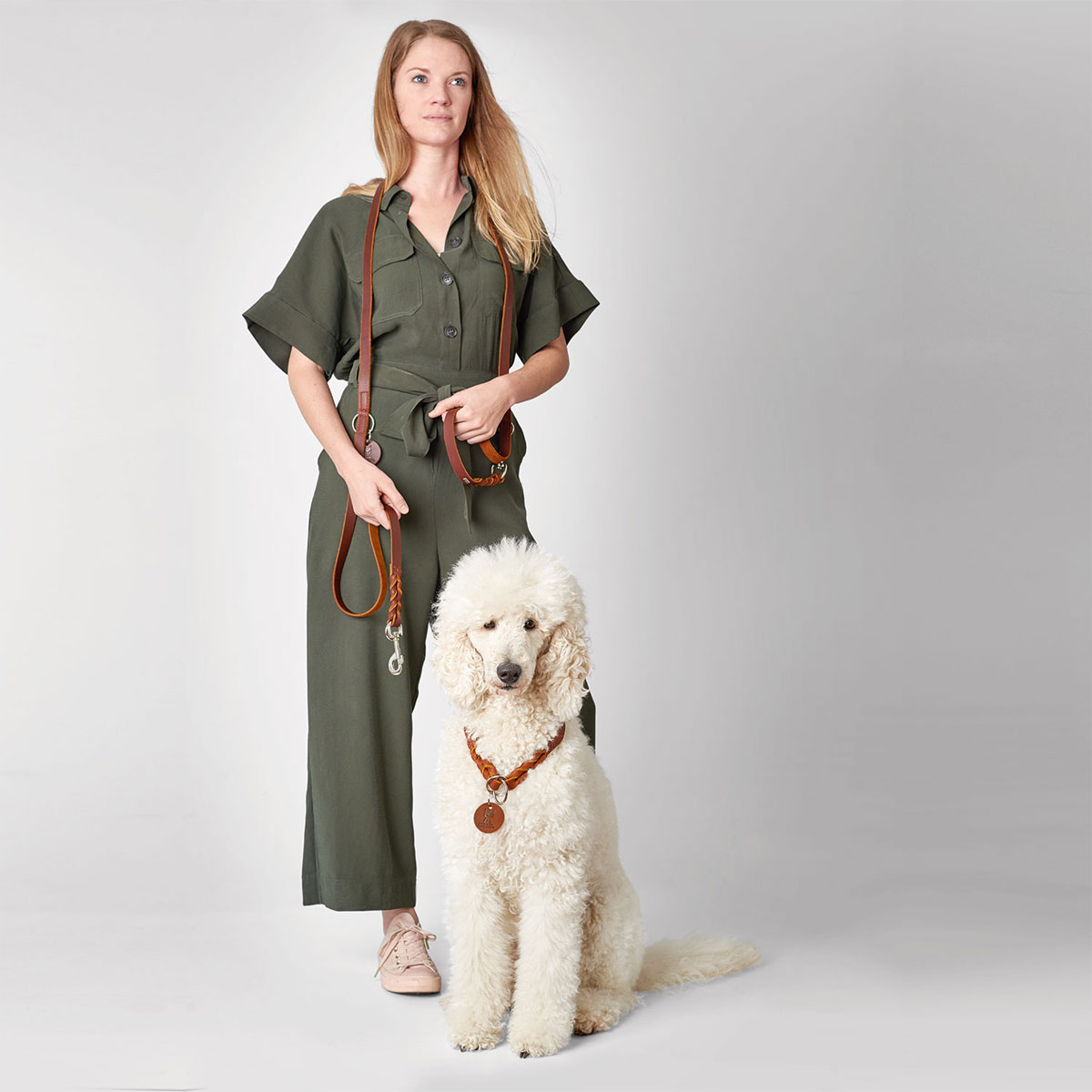 Hunter Dressurhalsung Solid Education cognac Größe M-L Bild 3