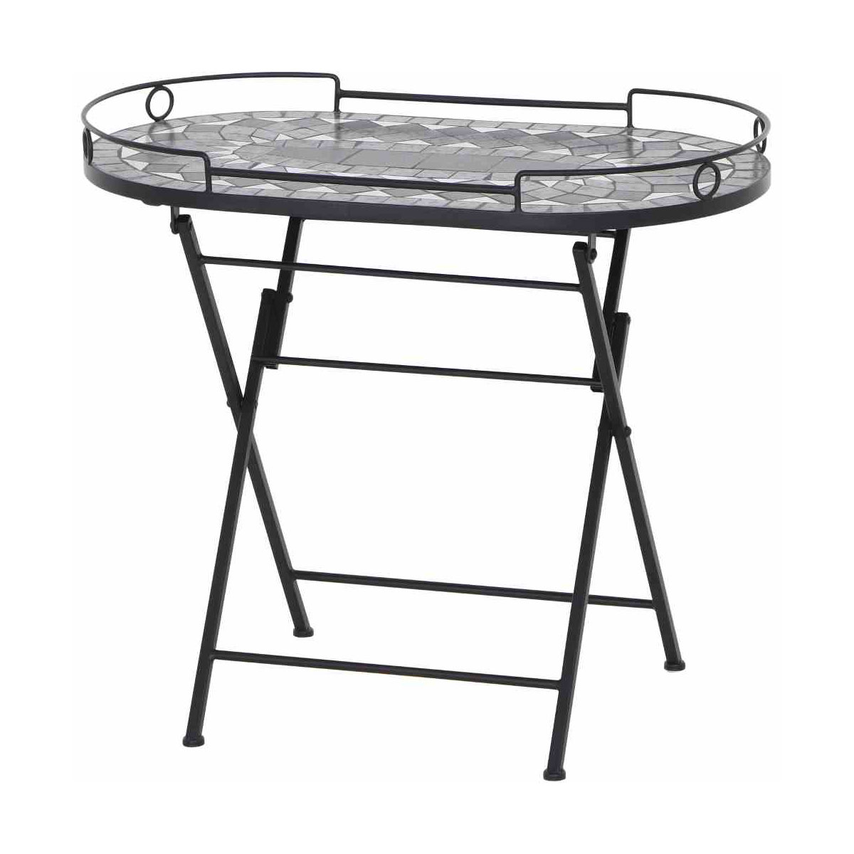 Siena Garden Serviertisch Como 41 x 67,5 x 60 cm matt schwarz/dunkelgrau