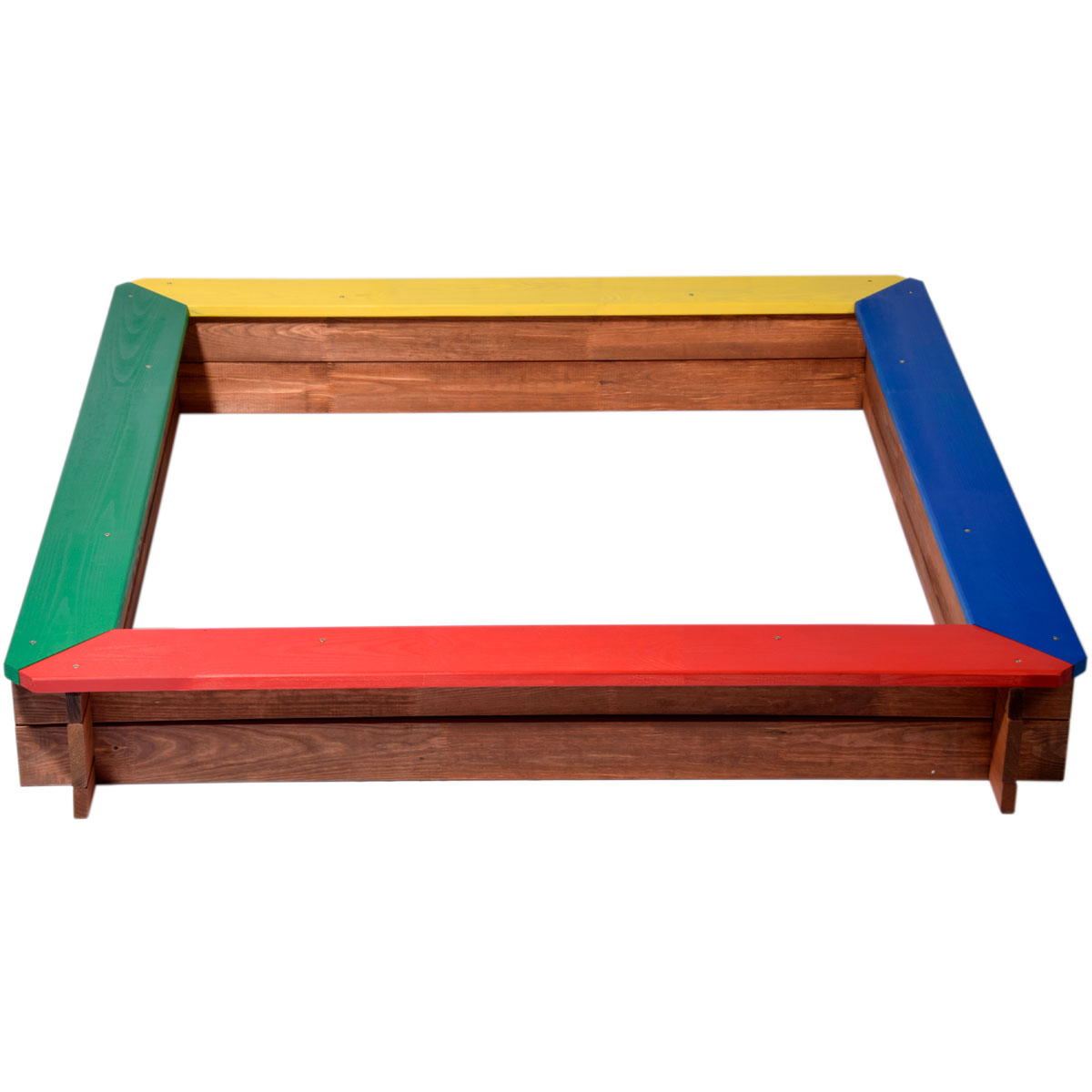 dobar Sandkasten mit Sitzflächen 117 x 18 x 117 cm mehrfarbig Bild 3