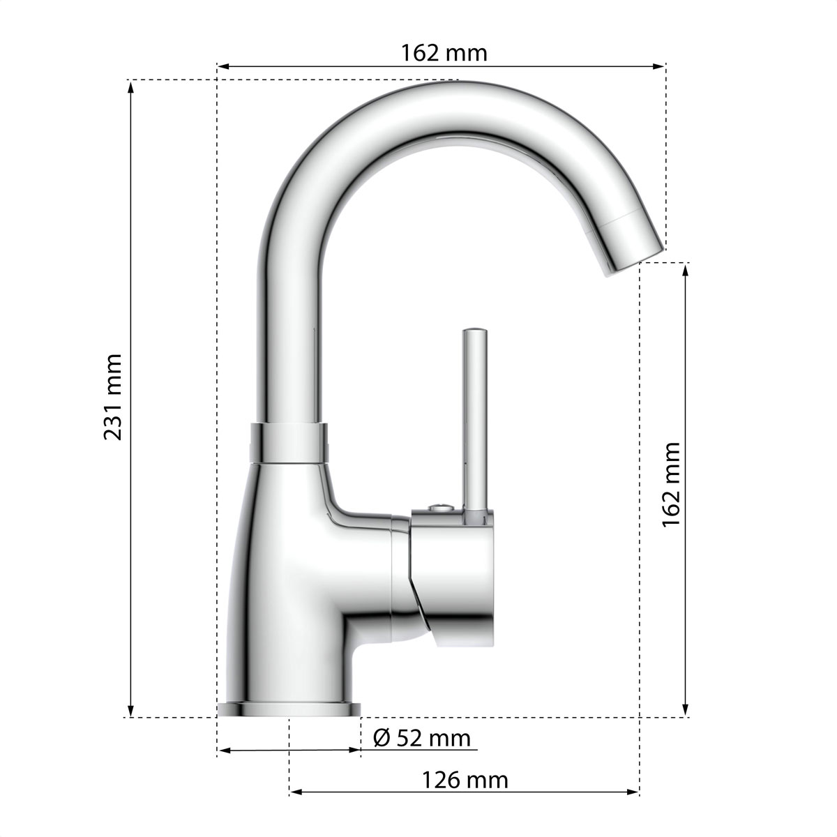 Eisl  Waschtischarmatur „Futura“ Niederdruck chrom Cold-Start-Funktion