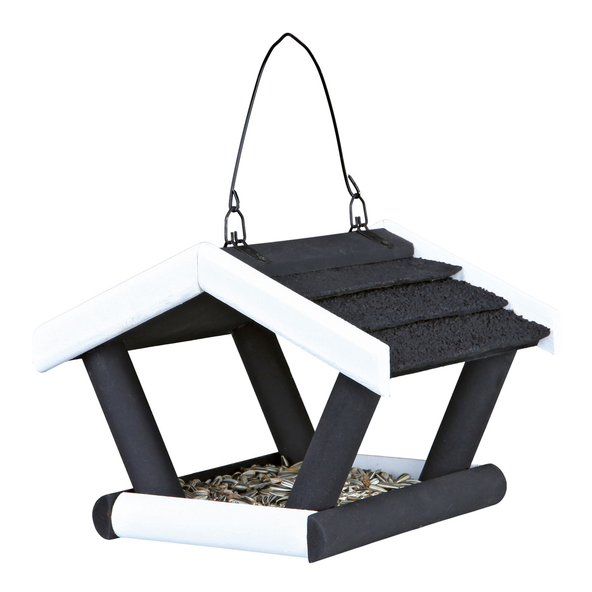 Trixie natura Futterhaus zum Hängen klein 17 x 19 x 14 cm schwarz/weiß