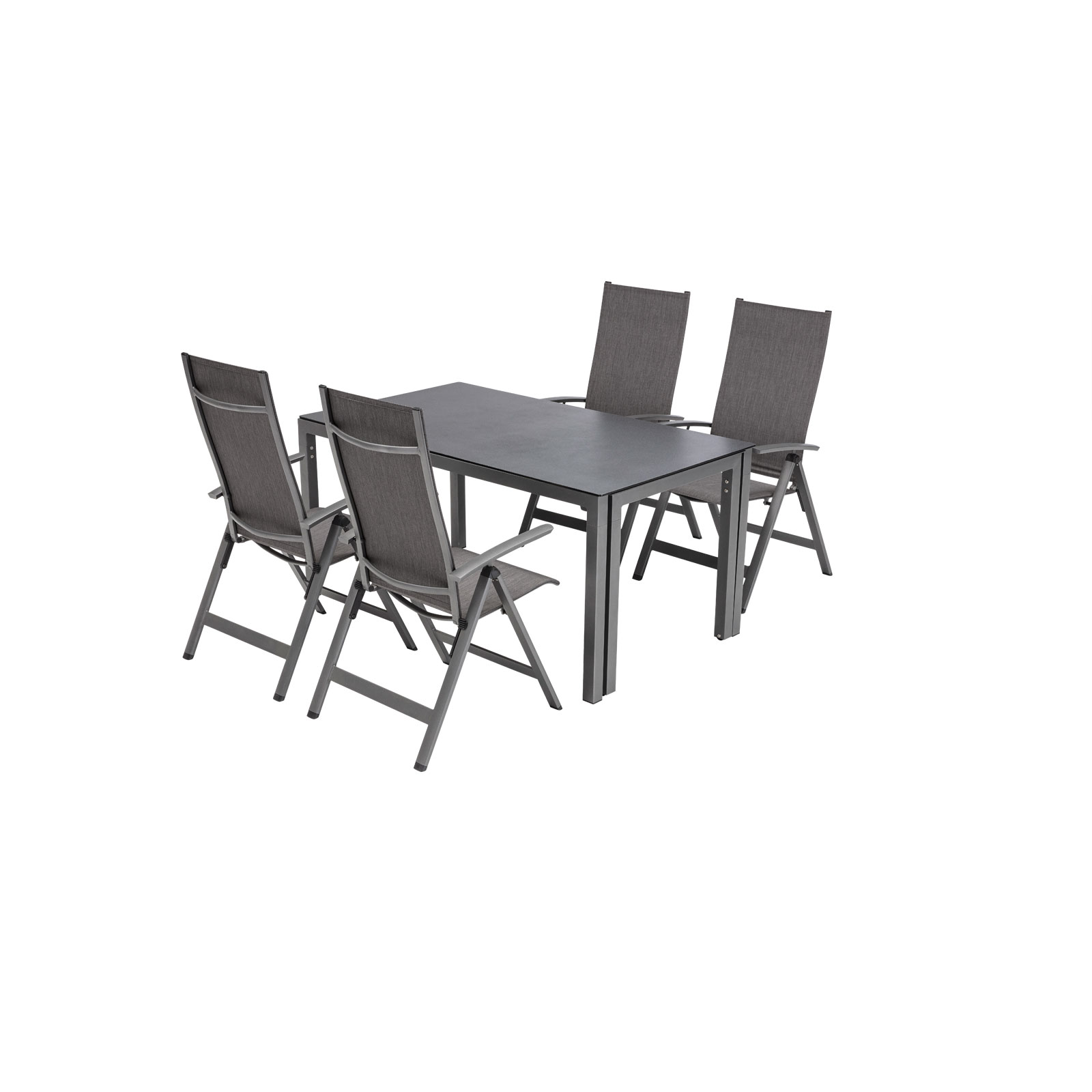 Haveson GartenmöbelSet Toledo 2 Ausziehtisch und 4 Klappsessel