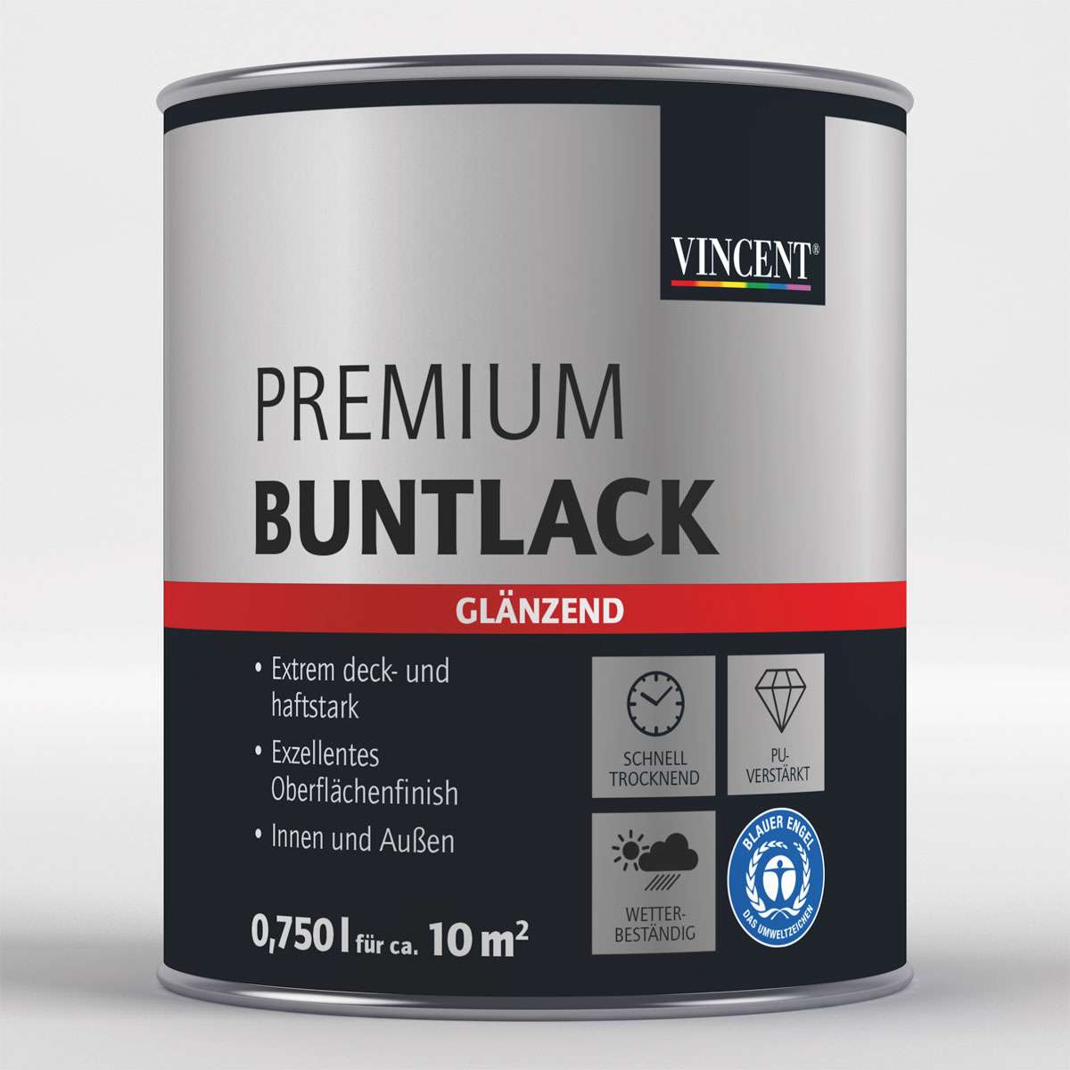 Vincent Premium Buntlack silber metallic glänzend 750 ml