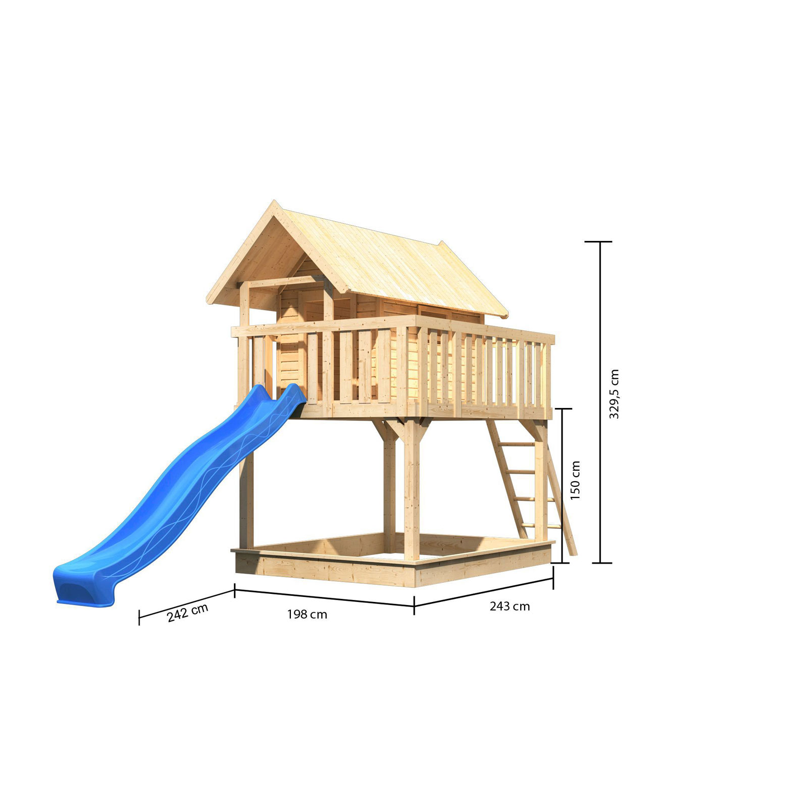 Karibu Fidel und Rutsche naturbelassen Rutsche blau Bild 2