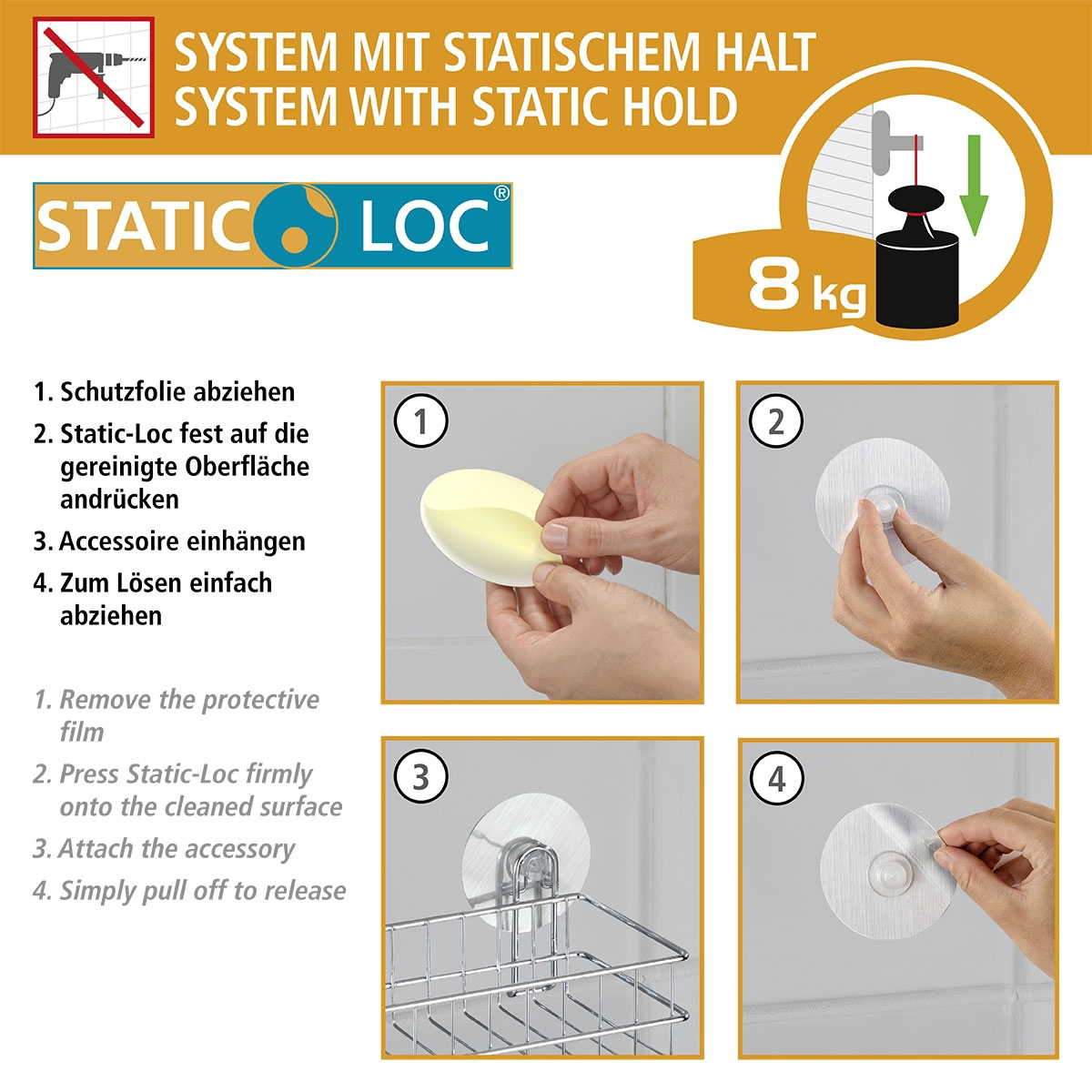 Wenko Static-Loc Wandhaken Duo Osimo Bild 6