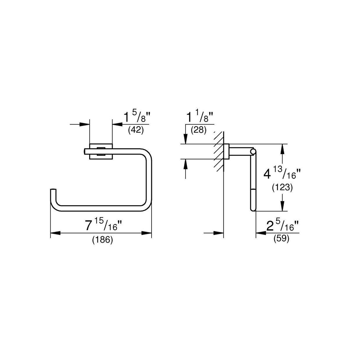 Grohe Handtuchring Essentials Cube silber 18,6 x 12,3 x 5,9 cm Bild 4