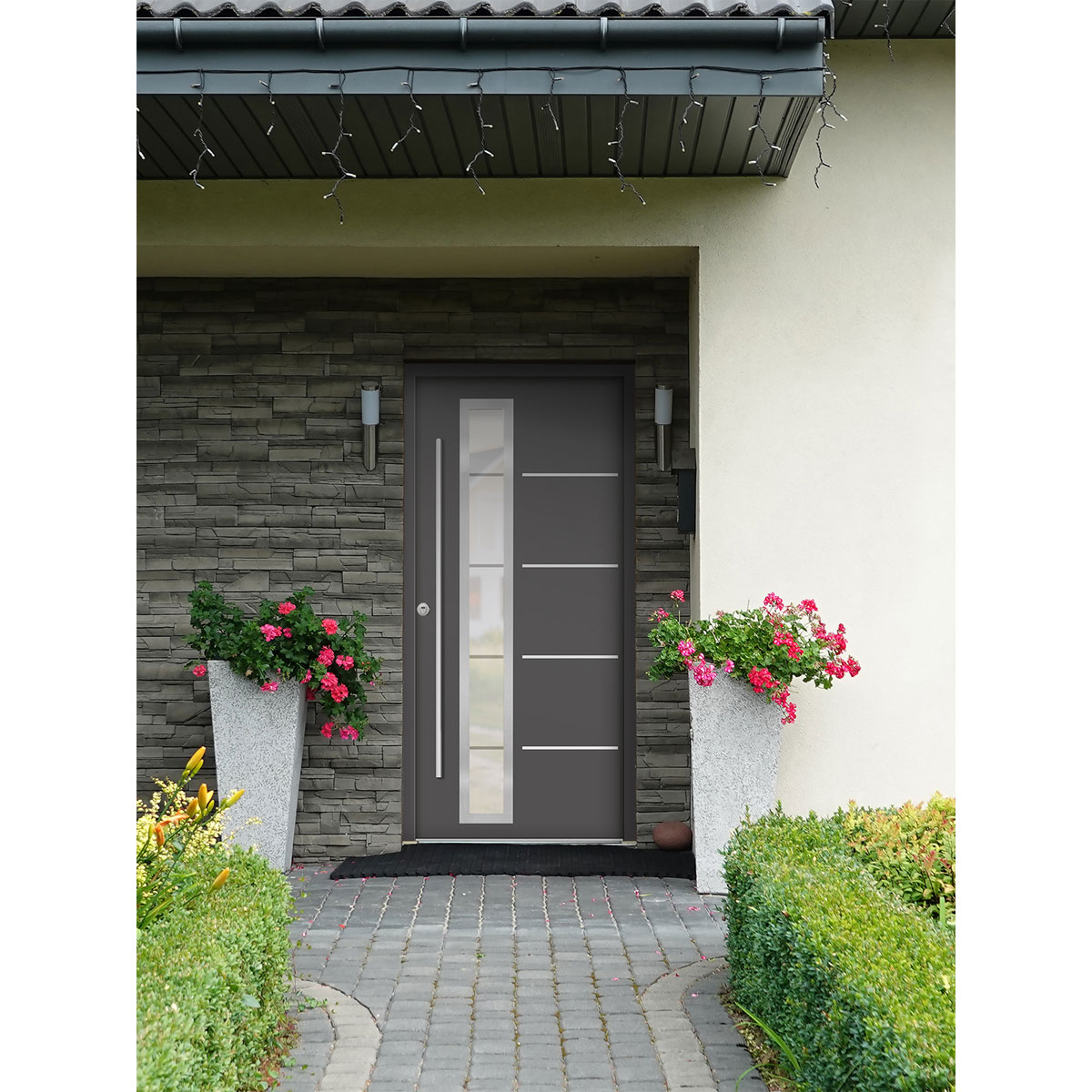 SplenDoor  Premium-Haustür Passivedoor Uppsala RC2 energiesparend einbruchsicher anthrazit 100 x 200 cm links Bild 2
