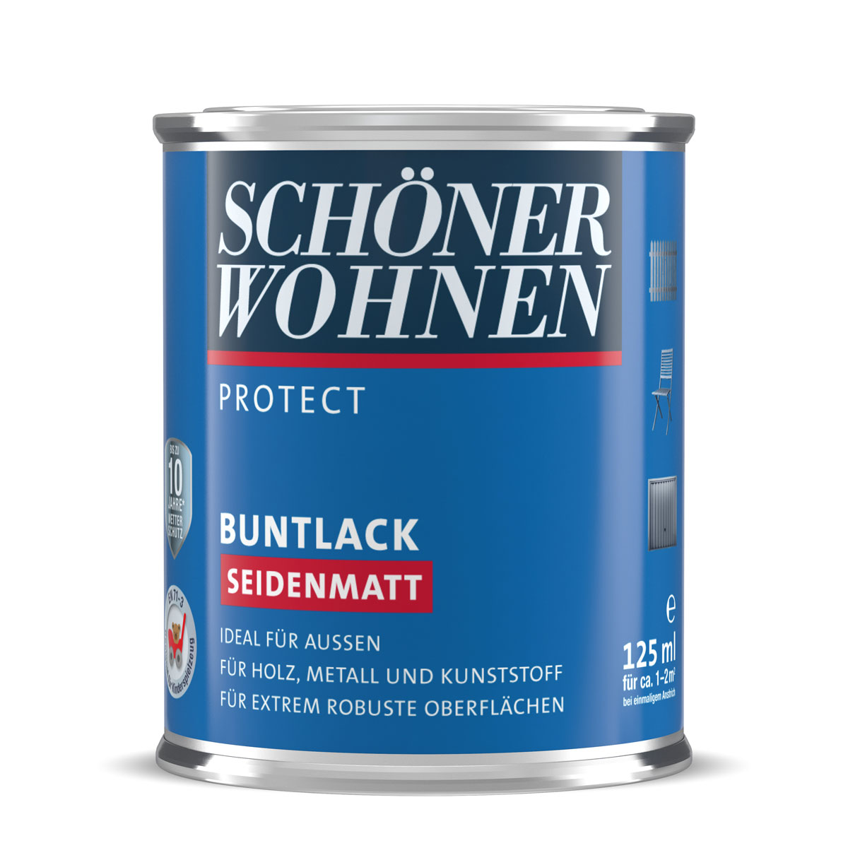 Schöner Wohnen Farbe Buntlack Protect rubinrot seidenmatt 125 ml