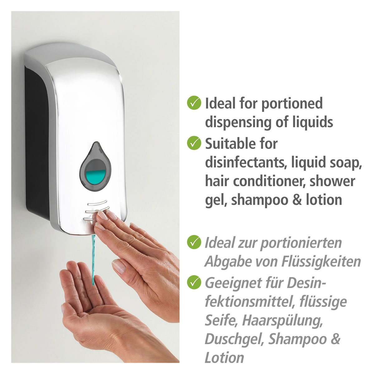 Wenko  Desinfektionsmittel-Spender Ranera L Chrom Seifenspender und Desinfektionsspender Füllmenge 740 ml Bild 4