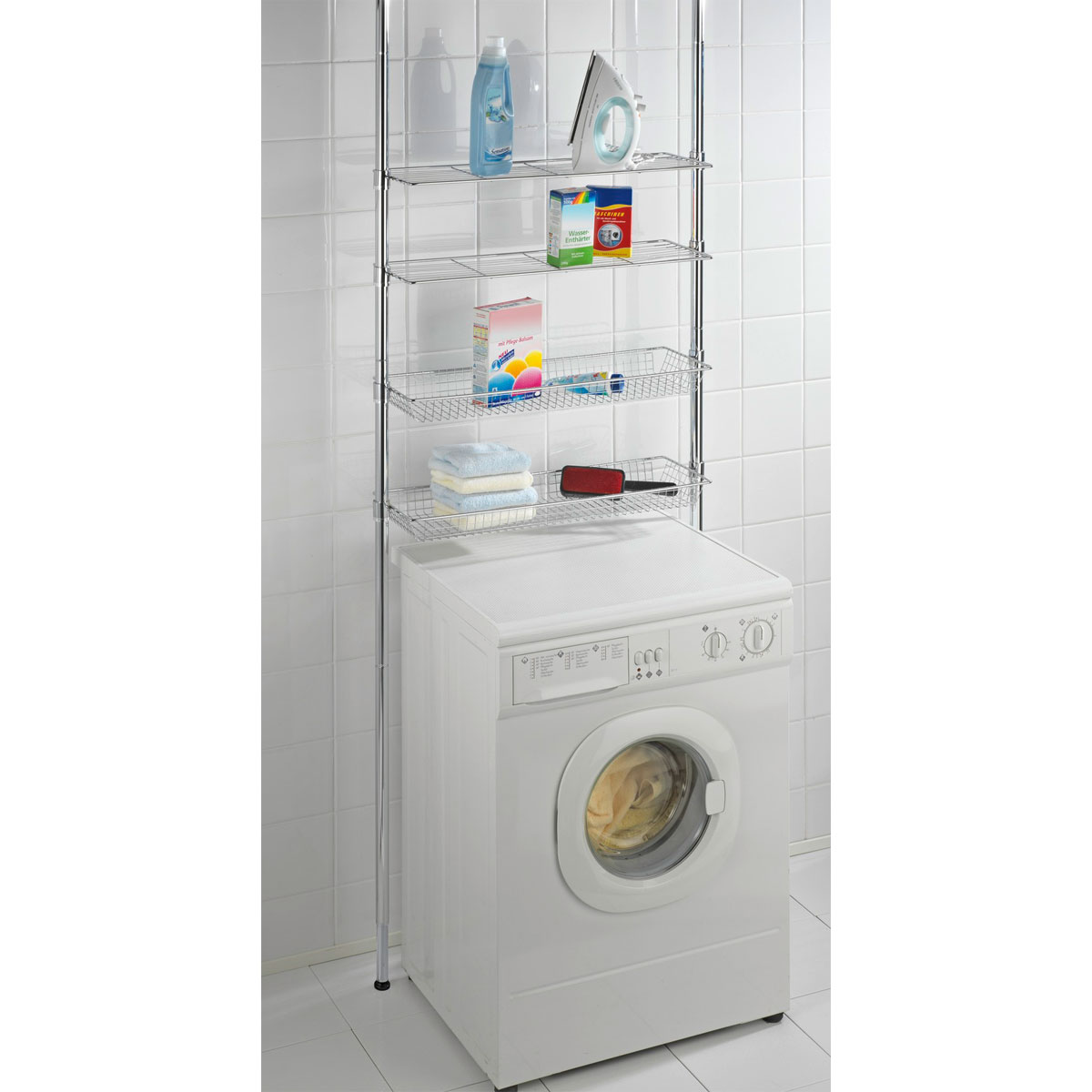 Wenko  Teleskopregal Ellera mit 2 Ablagen und 2 Körben Bild 6