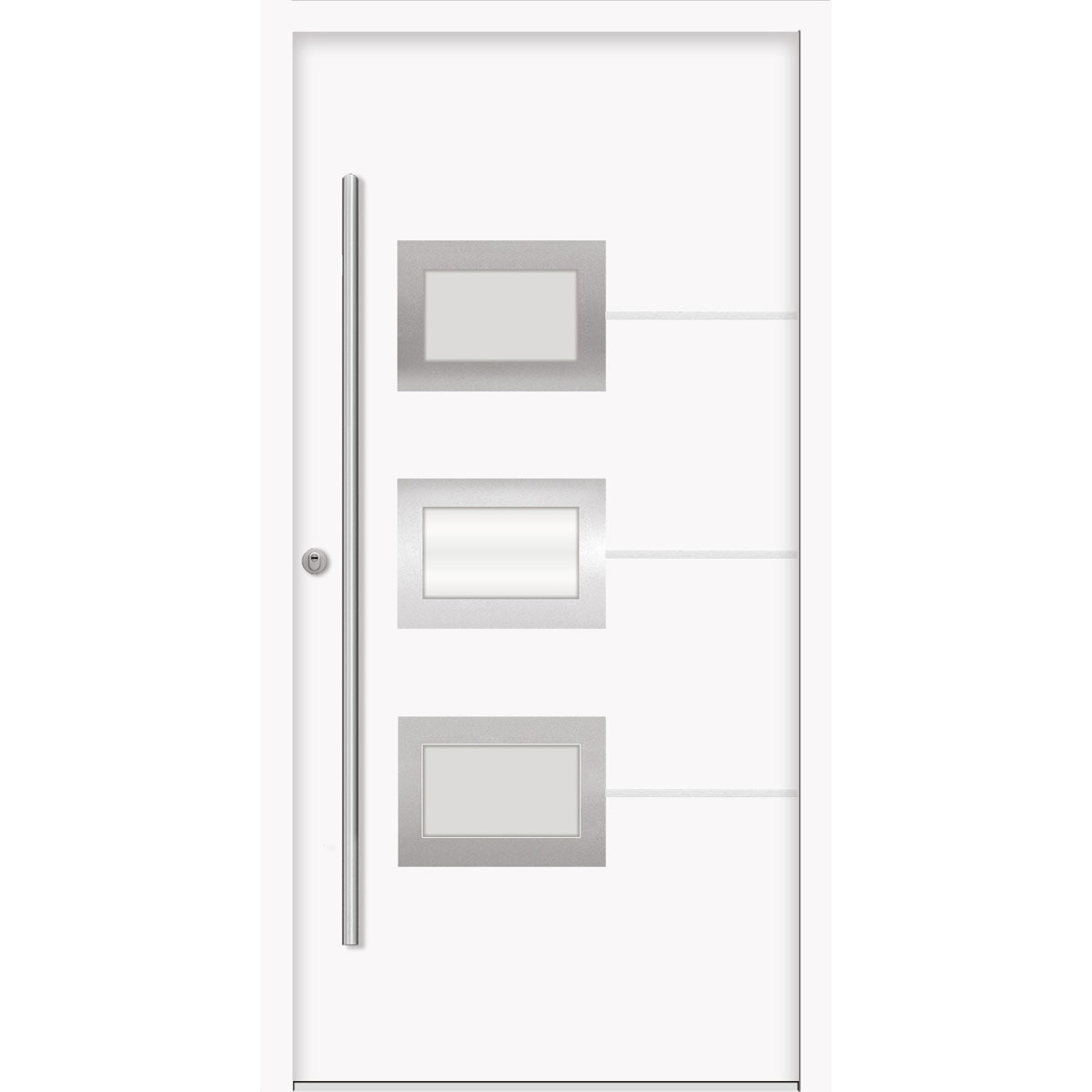 SplenDoor Premium-Haustür Passivedoor Bergen RC2 energiesparend einbruchsicher weiss 110 x 210 cm links