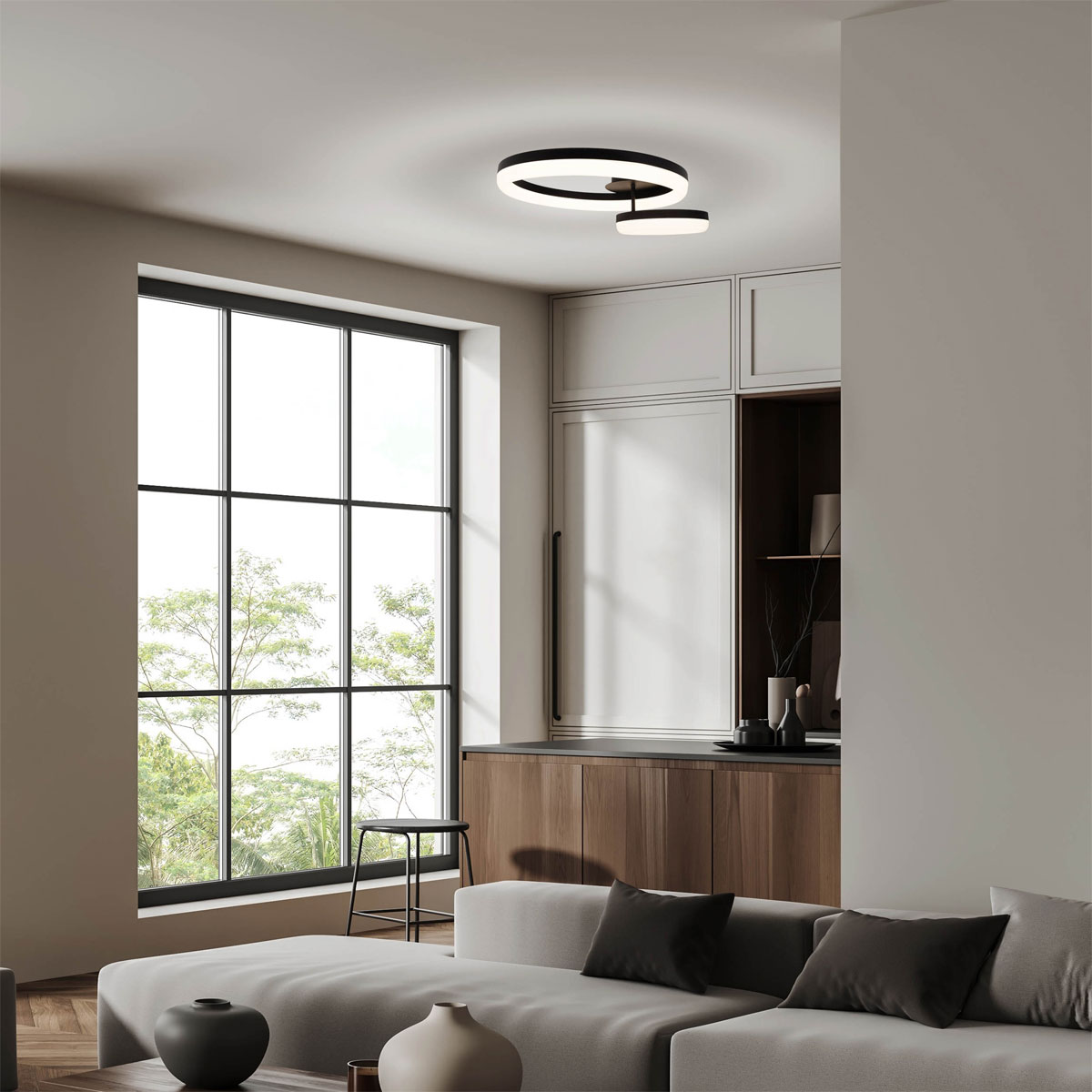 näve LED-Deckenleuchte Circulo schwarz dimmbar Bild 11