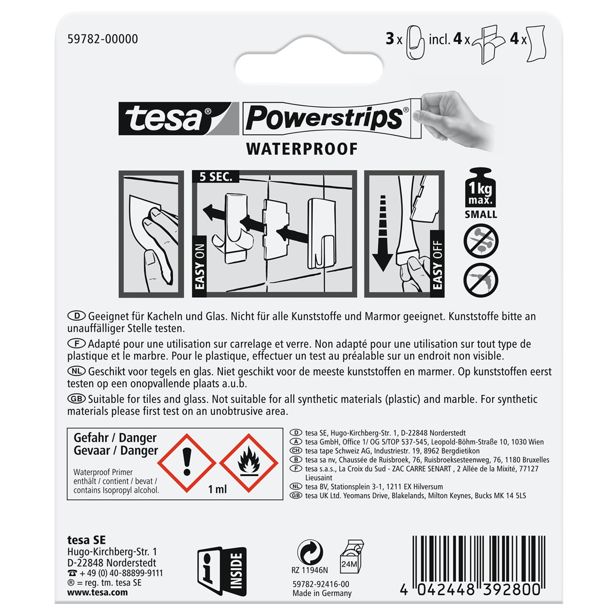 Tesa Haken Powerstrips Waterproof Small Bild 2