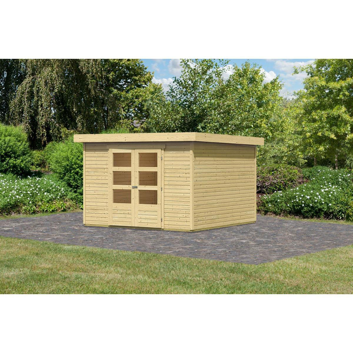 Karibu Gartenhaus Askola naturbelassen 302 x 306 x 216 cm