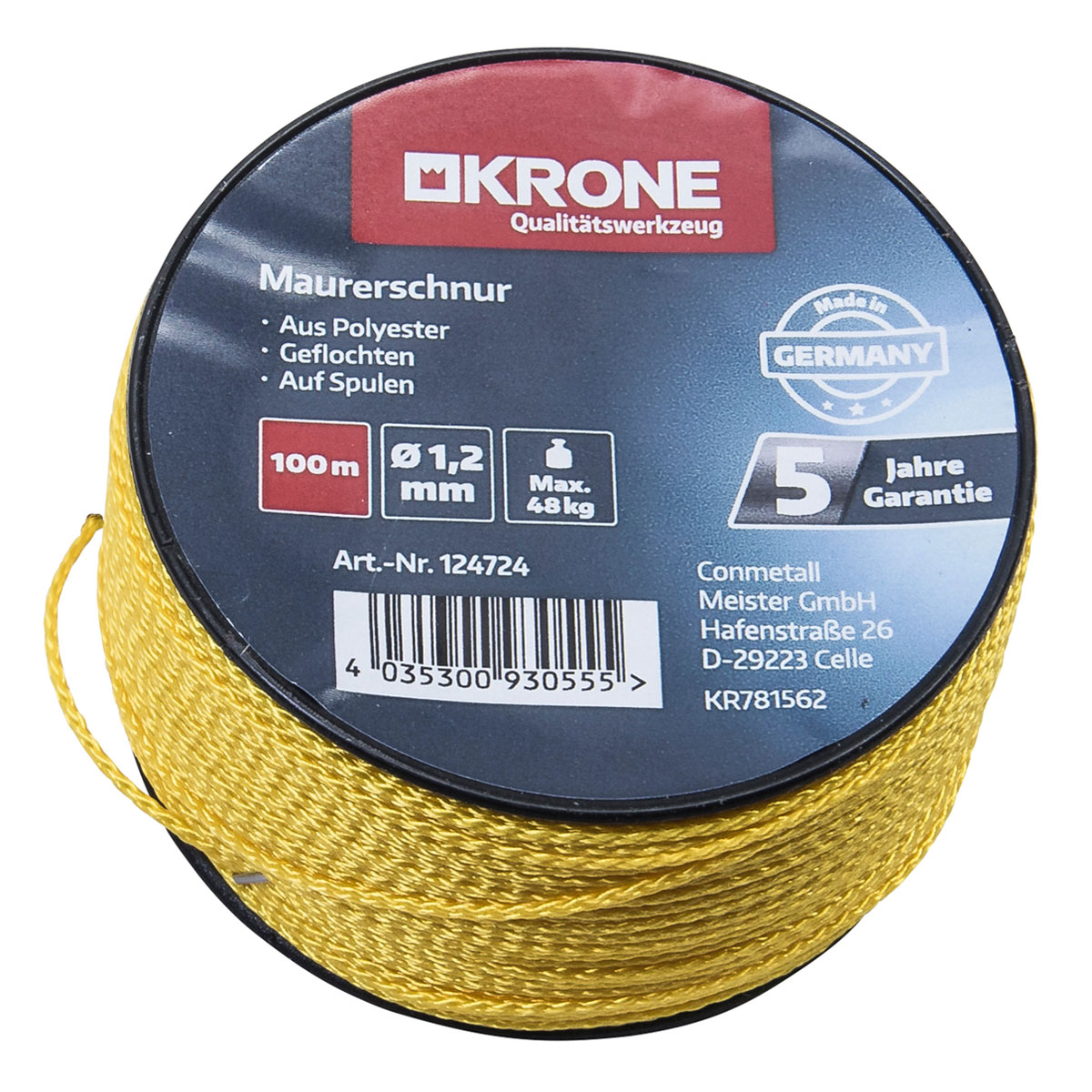 Krone  Maurerschnur 1,0 mm-100m neon-rot Krone  Maurerschnur 1,0 mm-100m neon-rot