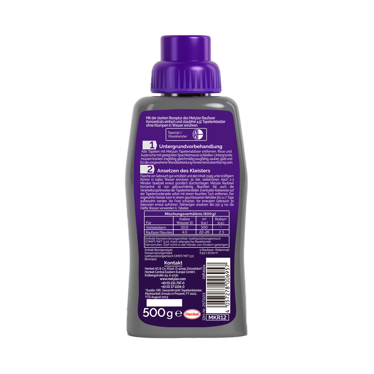 Metylan Fertigkleister Konzentrat Raufaser 500 g Bild 2