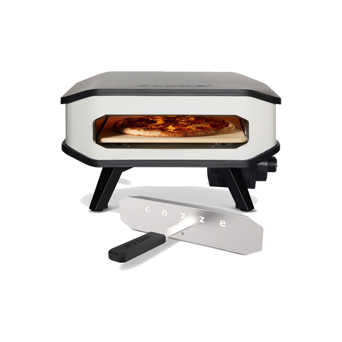 COZZE Pizzaofen Elektro 230V mit Tür und Pizzastein 2200 W