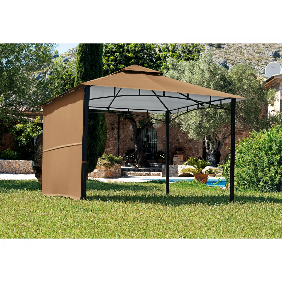 Haveson Pavillon cappuccinofarben 330 x 330 cm Bild 3