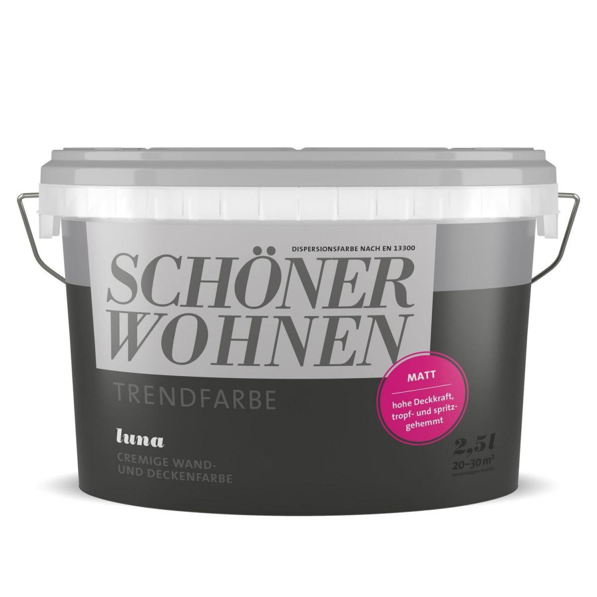 Schöner Wohnen Farbe Trend Wandfarbe Luna matt 2,5 L