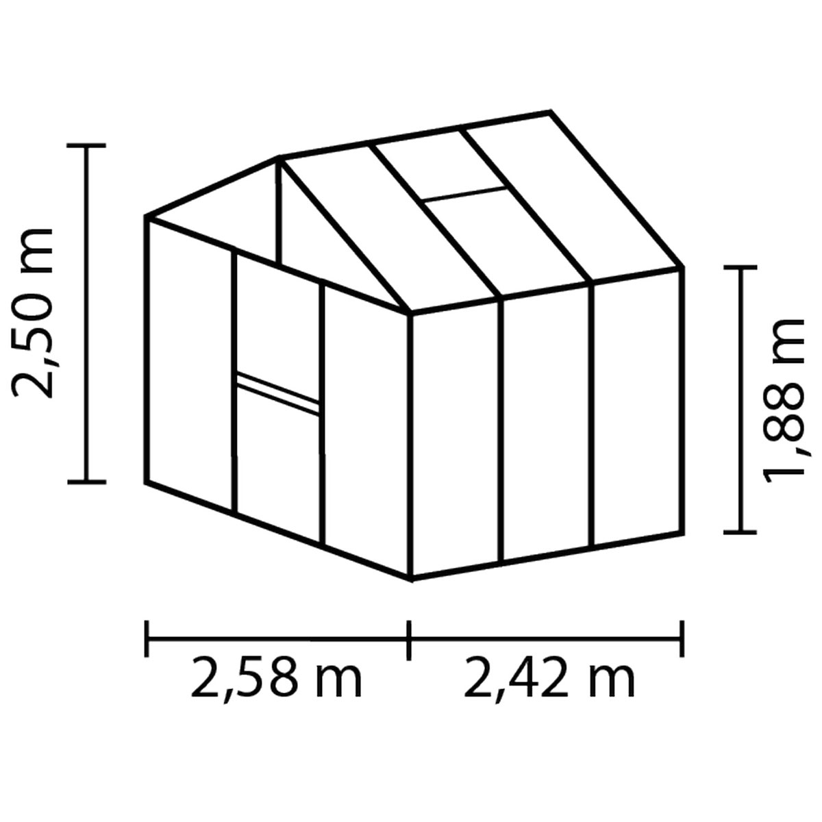 Vitavia Gewächshaus Zeus 6200 6,2m² 16 mm HKP silber Bild 2