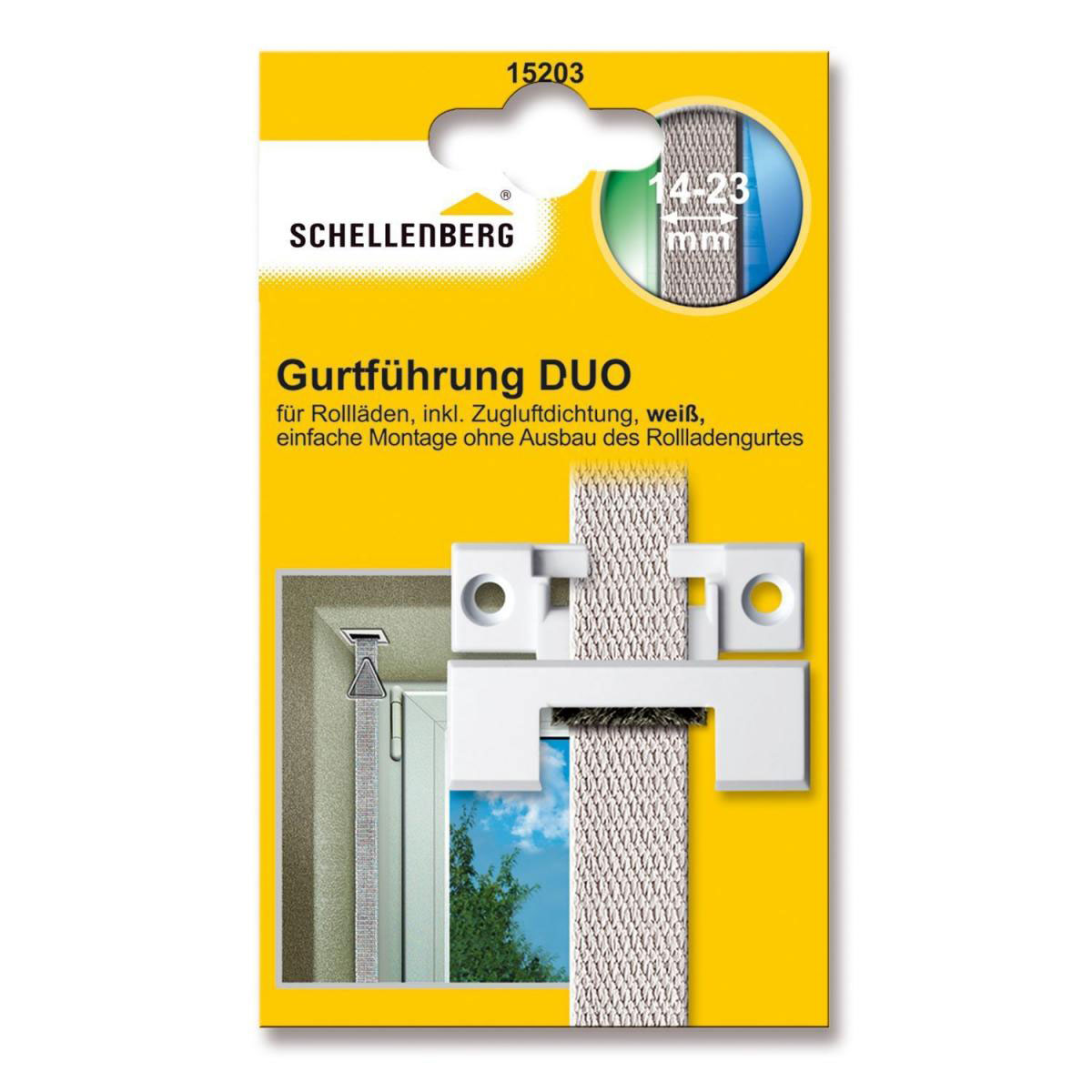 Schellenberg Gurtführung Duo eckig mit Bürste für 14-23 mm Gurtband weiß Bild 2