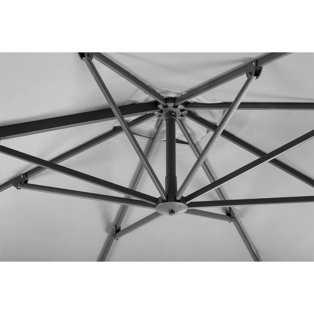 Schneider Schirme Sonnenschirm Rhodos Twist 300 x 300 cm silbergrau Bild 5