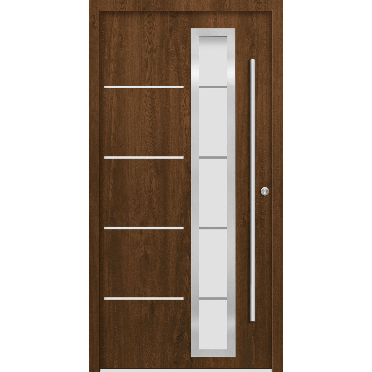 SplenDoor Premium-Haustür Passivedoor Uppsala energiesparend nussbaum 110 x 210 cm rechts