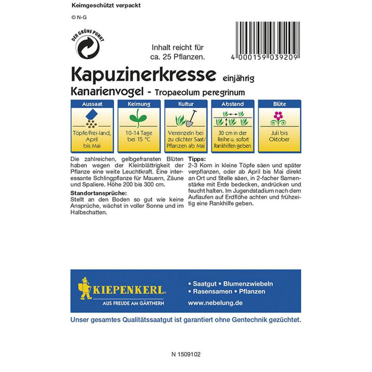 Kiepenkerl Kapuzinerkresse Kanarienvogel Profi-Line Bild 2