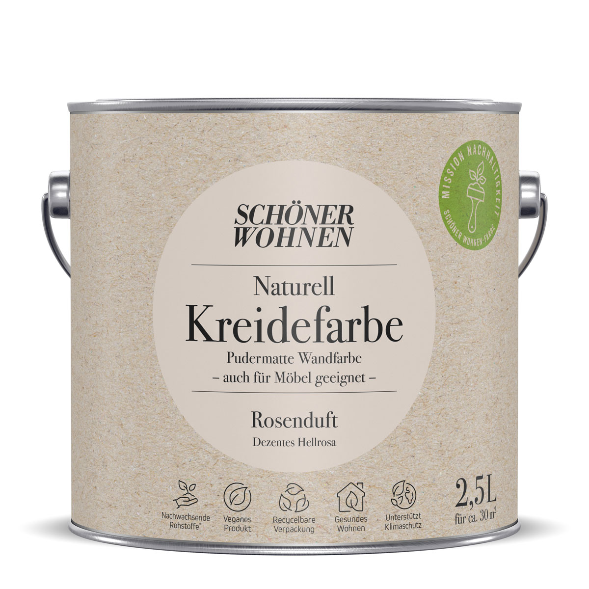 Schöner Wohnen Farbe Naturell Kreidefarbe 2,5 L Rosenduft