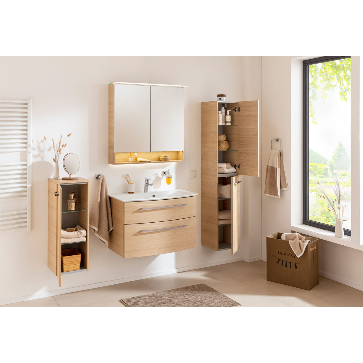 Fackelmann  Spiegelschrank B.Style 800 x 812 x 153 mm Sandeiche LED Bild 8