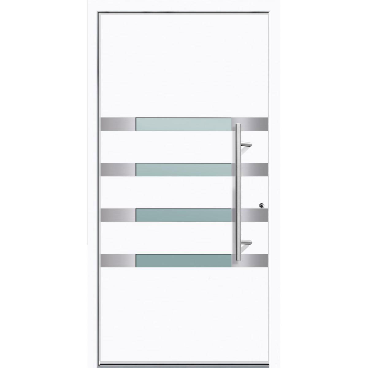 Aluminium Sicherheits-Haustür Brescia Superior 60 mm weiß 110 x 210 cm Anschlag rechts inkl Griffset Bild 1