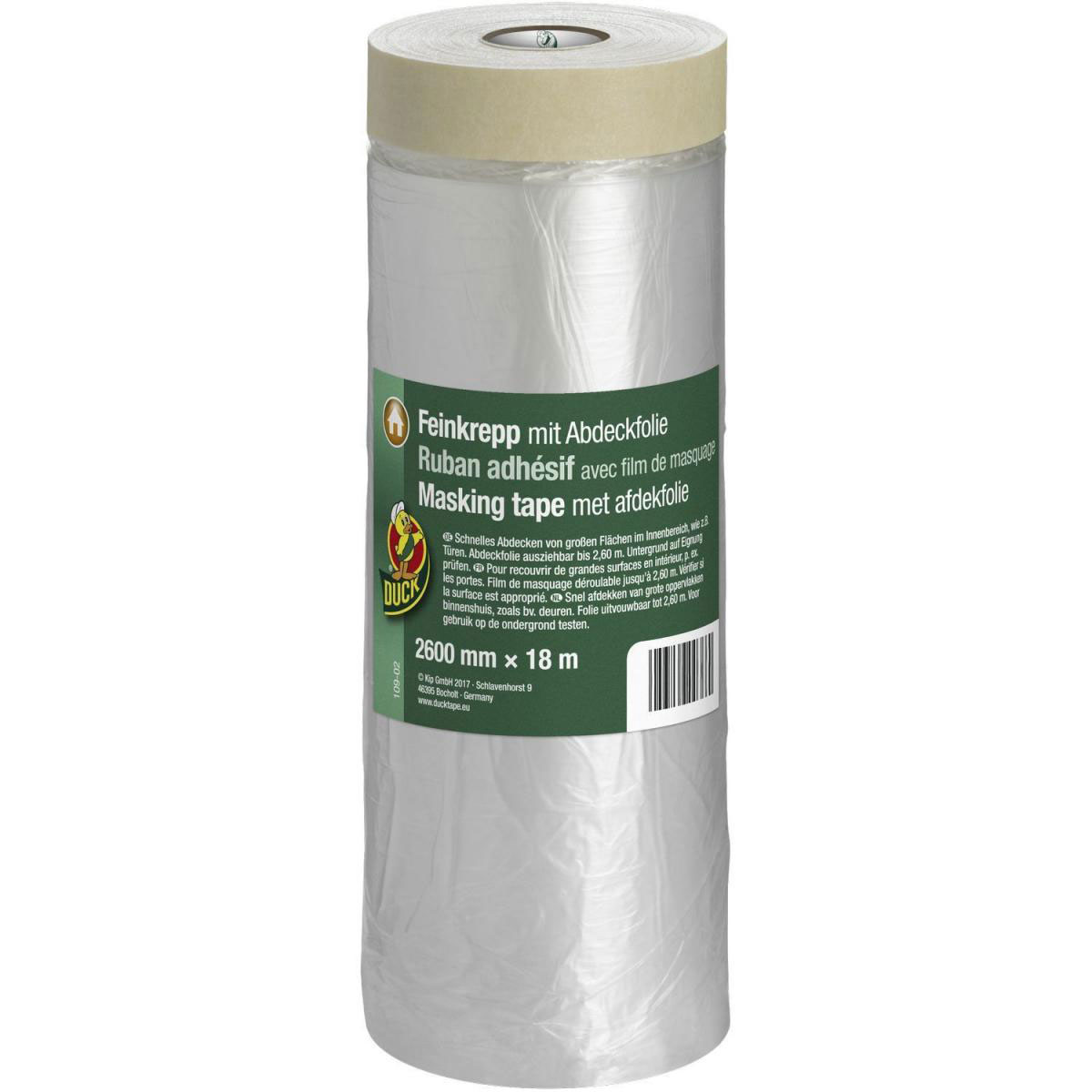 Duck Feinkrepp mit Abdeckfolie für Türen 2600 mm x 18 m Duck Feinkrepp mit Abdeckfolie für Türen 2600 mm x 18 m