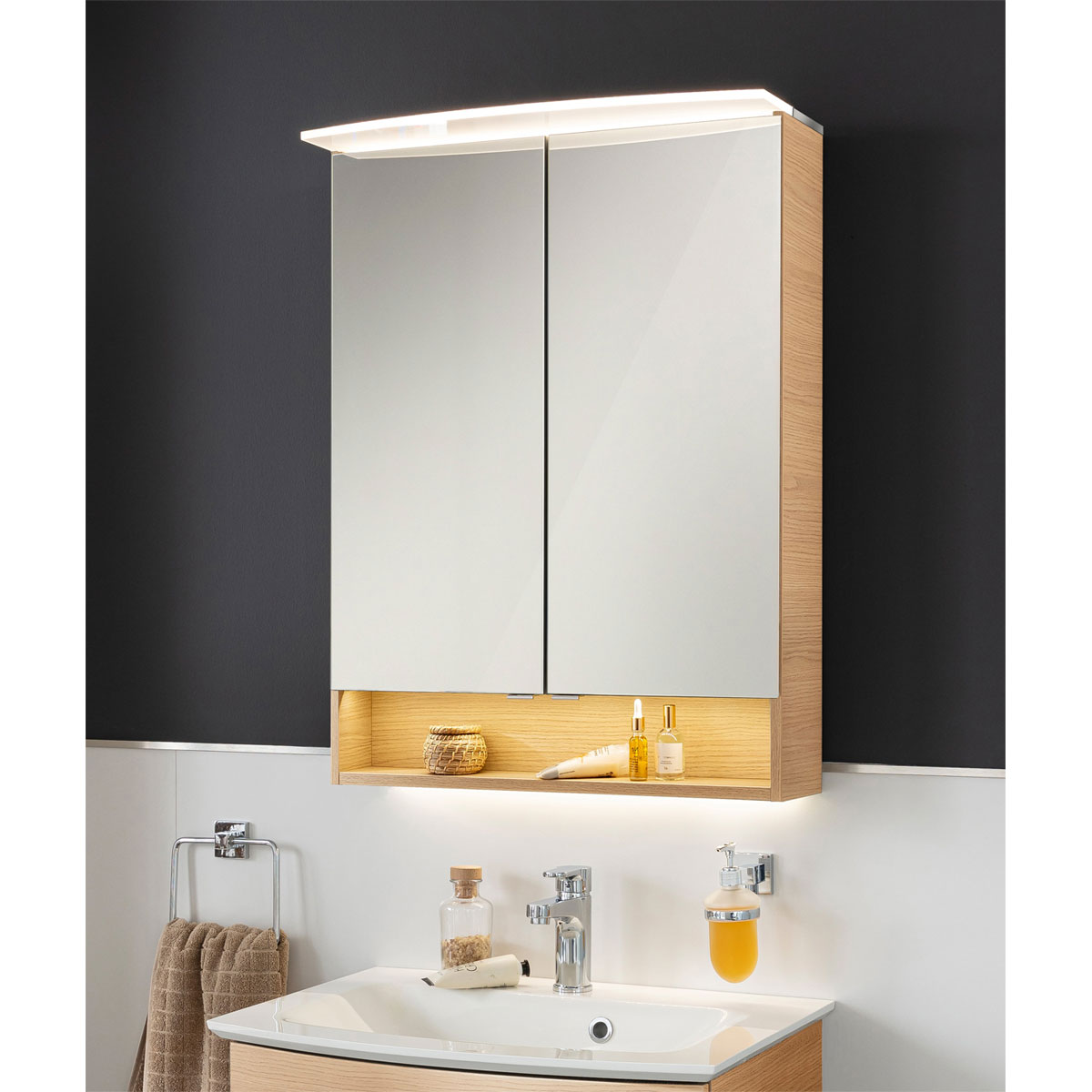 Fackelmann  Spiegelschrank B.Style 600 x 812 x 153 mm Sandeiche LED Bild 3