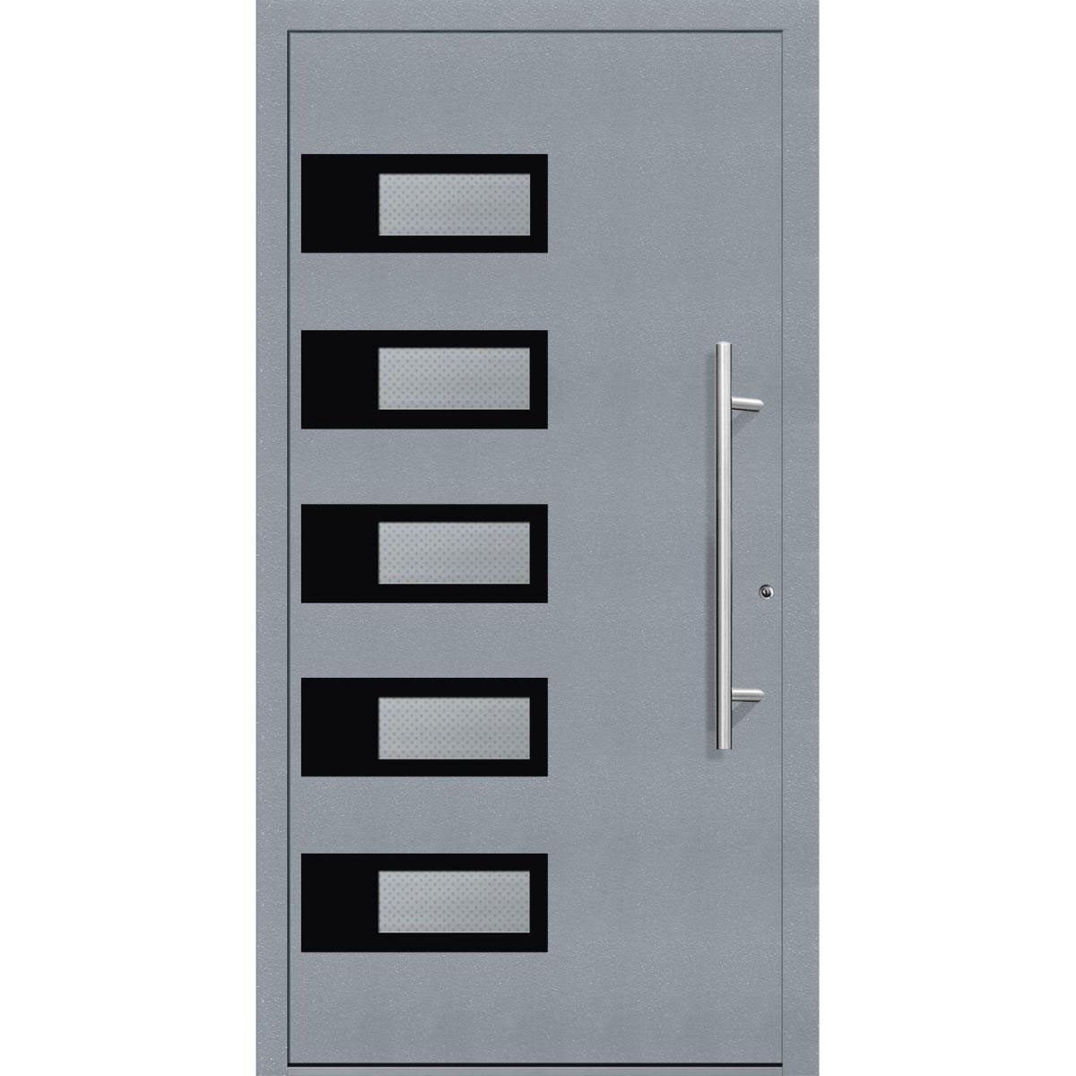 Aluminium Sicherheits-Haustür Siena Exklusiv 75 mm grau 100 x 210 cm Anschlag rechts inkl Griffset Bild 1