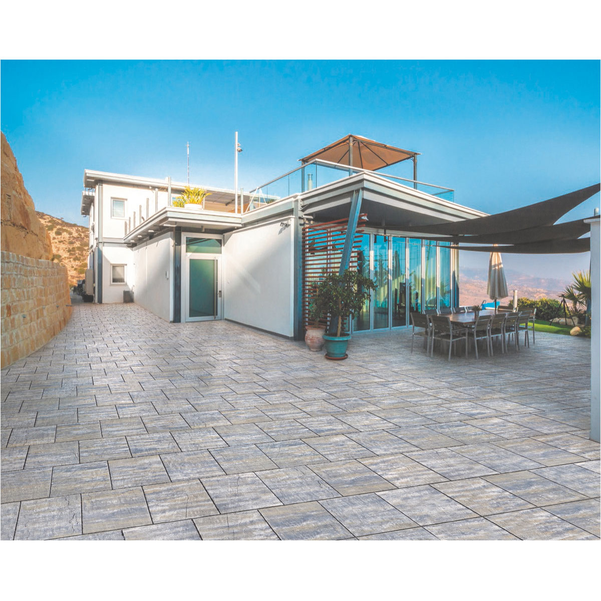 Terrassenplatte No 1 Bagattini Ellenica anthrazit-braun meliert 48 x 48 x 3,2 cm Bild 2