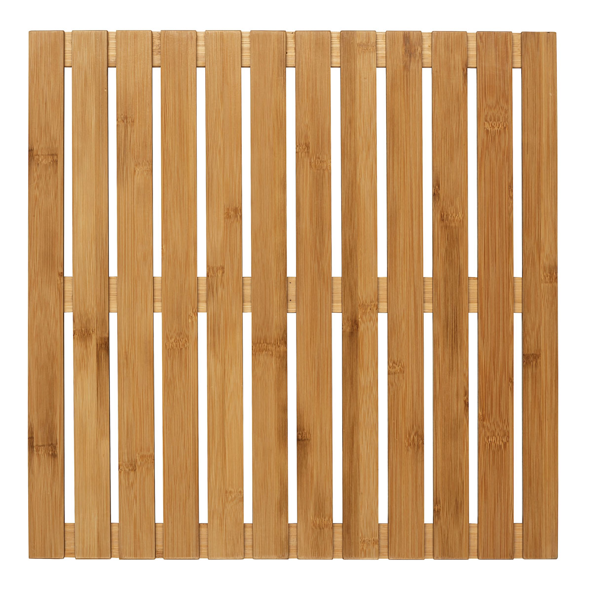 Wenko Baderost Indoor und Outdoor Bambus 50 x 50 cm Badematte Bodenrost für Dusche Bad Pool mit rutschhemmender Unterseite