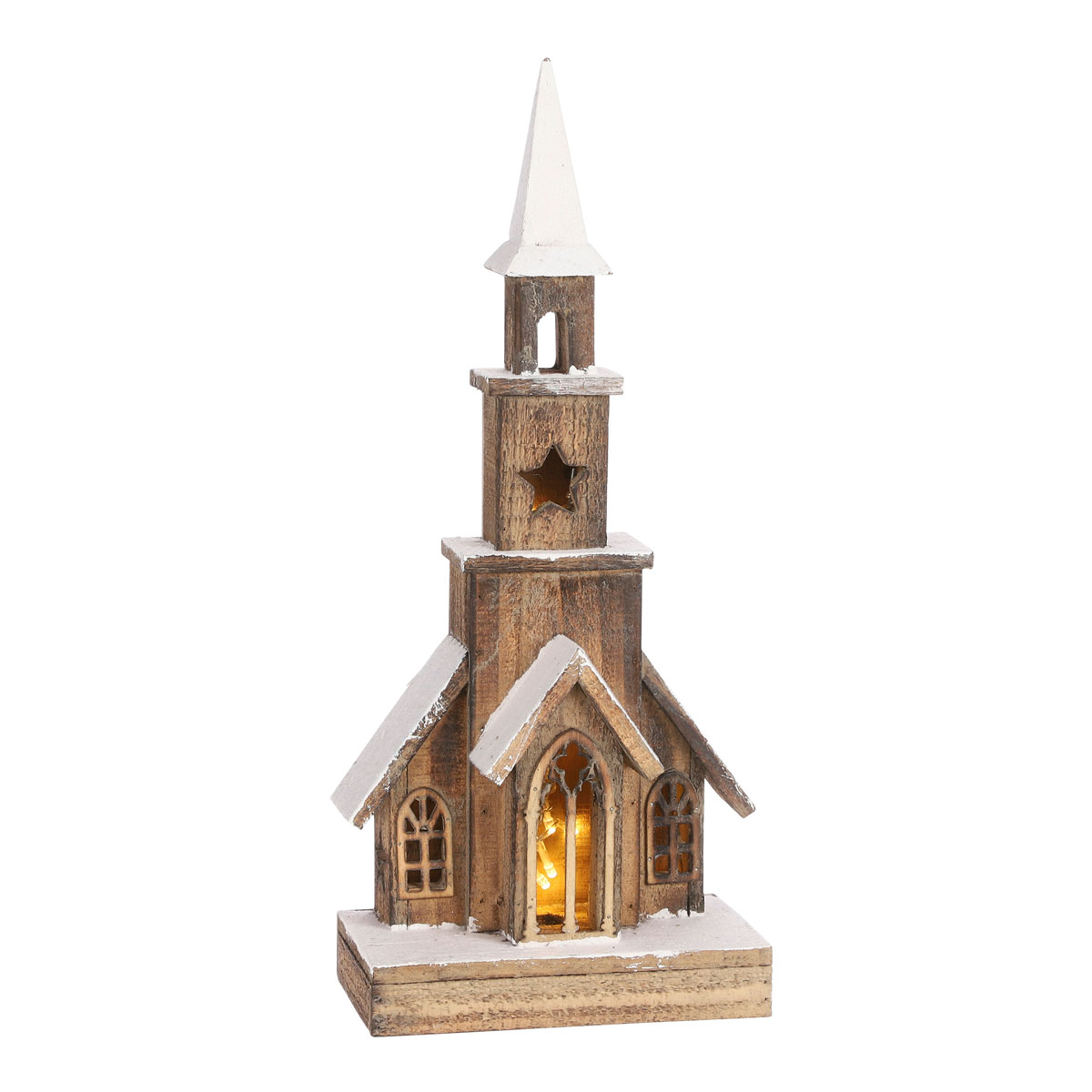 Kirche braun 21 x 12 x 48 cm batteriebetrieben