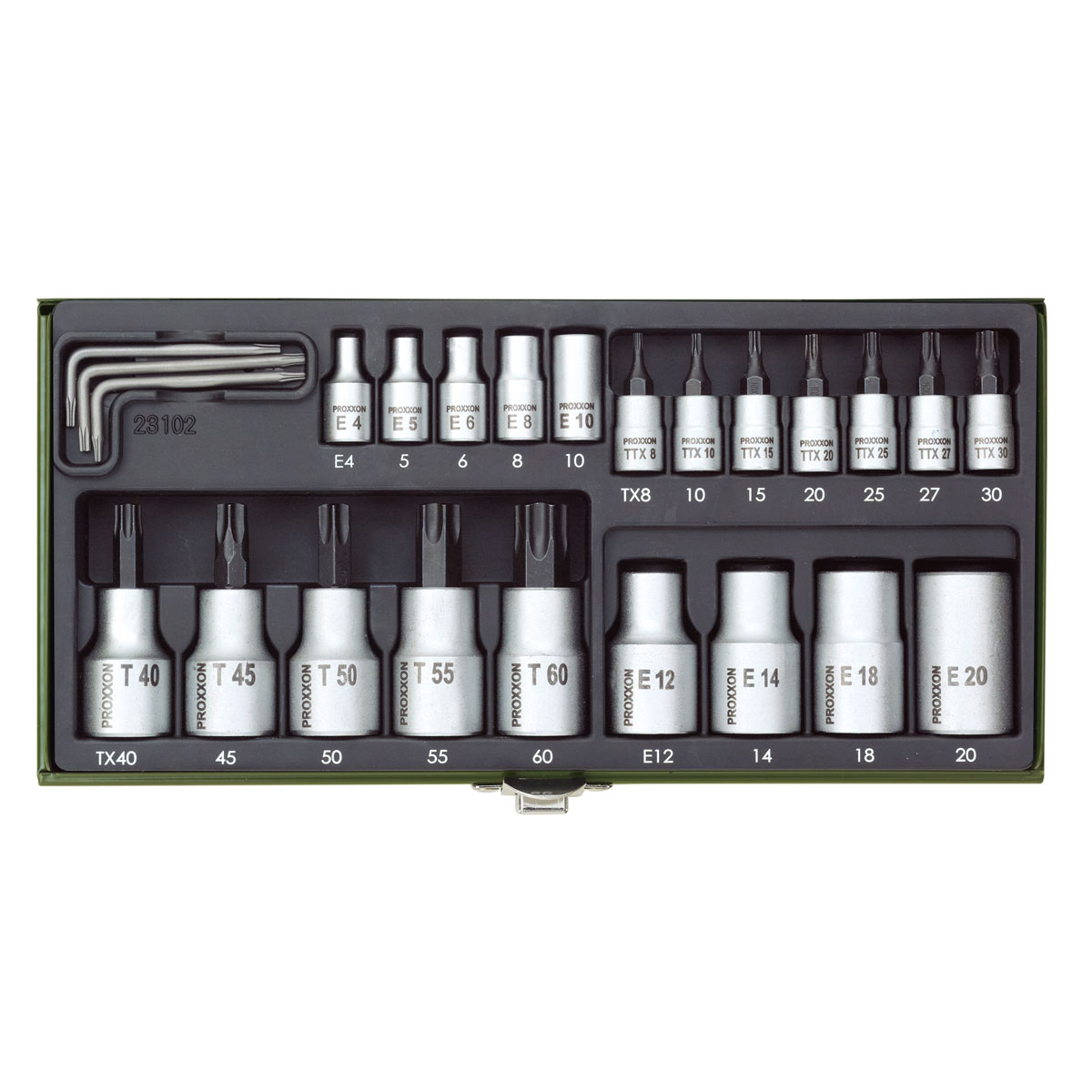 Proxxon Industrial Steckschlüssel-Satz TX 1/4 und 1/2 Zoll 24-teilig Proxxon Industrial Steckschlüssel-Satz TX 1/4 und 1/2 Zoll 24-teilig