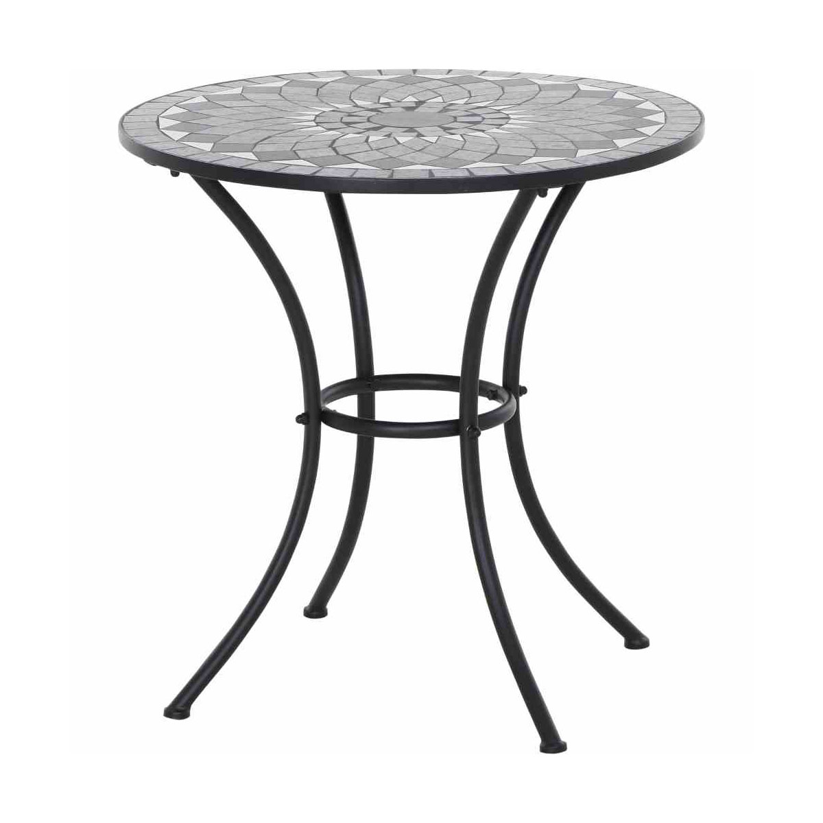Siena Garden Bistrotisch Como 60 x 71 cm Gestell Stahl schwarz