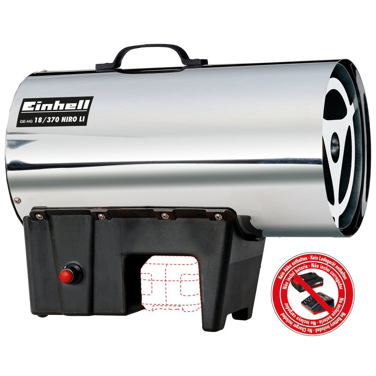 Einhell Akku-Heißluftgenerator GE-HG 18/300 Niro Li-Solo