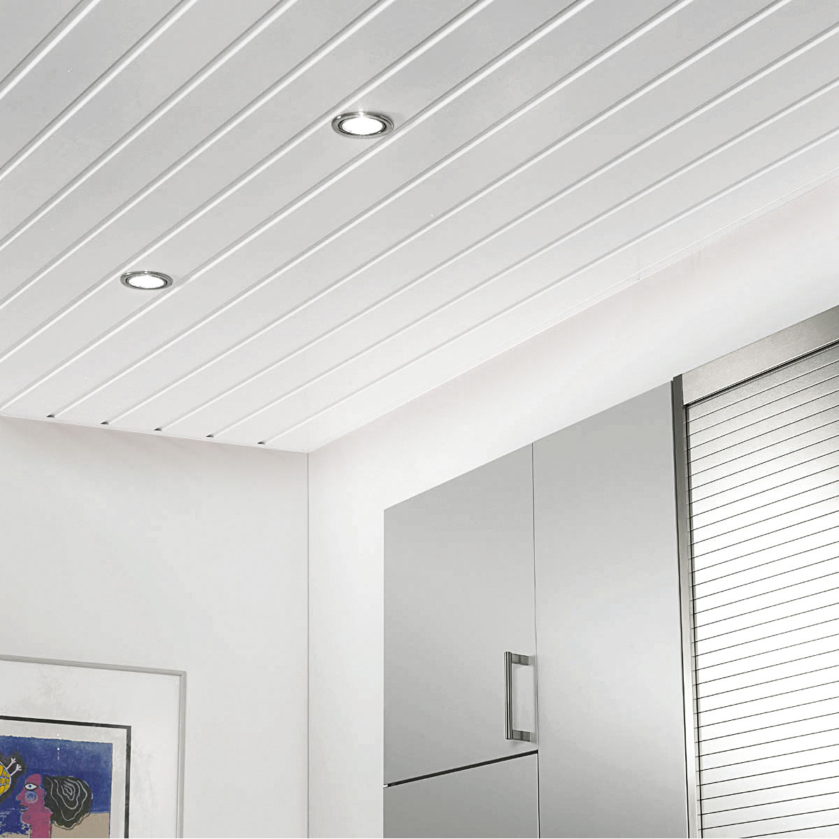 Specht Vinylboden  Kunststoff-Paneel Duropan weiß 270 x 10,5 cm Bild 2