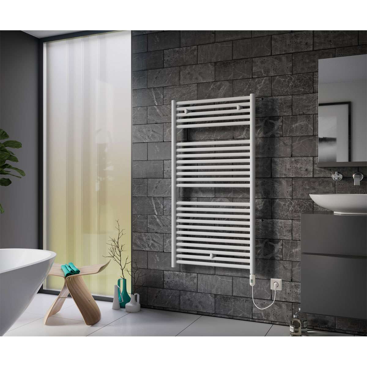 Ximax  Elektrischer Handtuchwärmer Lux 732 x 600 mm 300 Watt Typ 2 Weiß