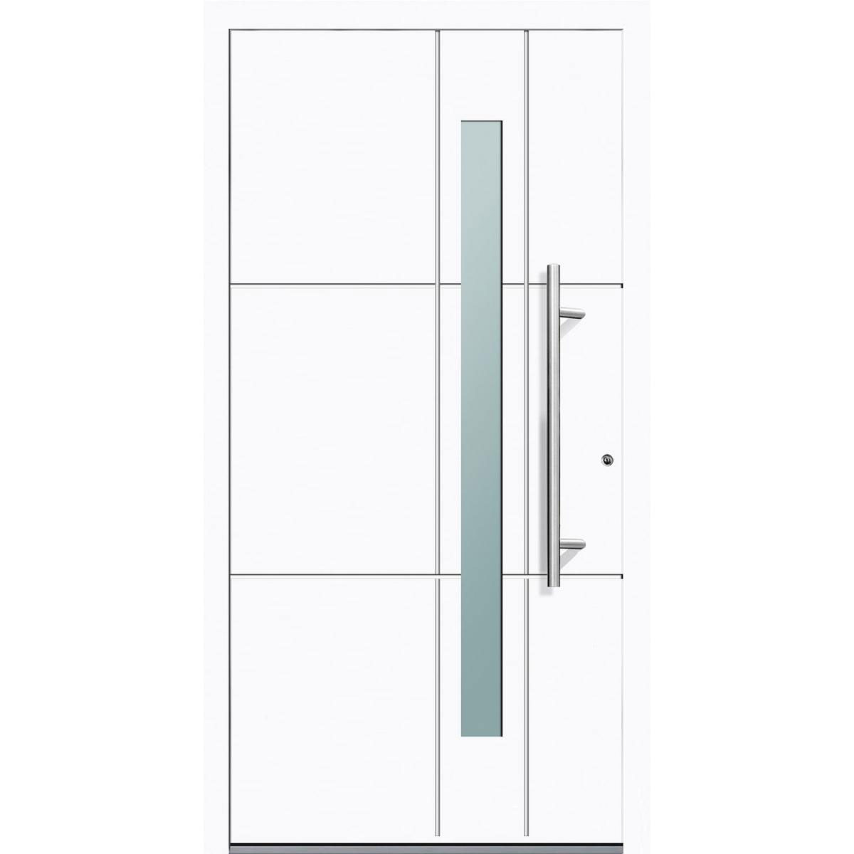 Aluminium Sicherheits-Haustür Palermo Exklusiv 75 mm weiß 100 x 210 cm Anschlag rechts inkl Griffset