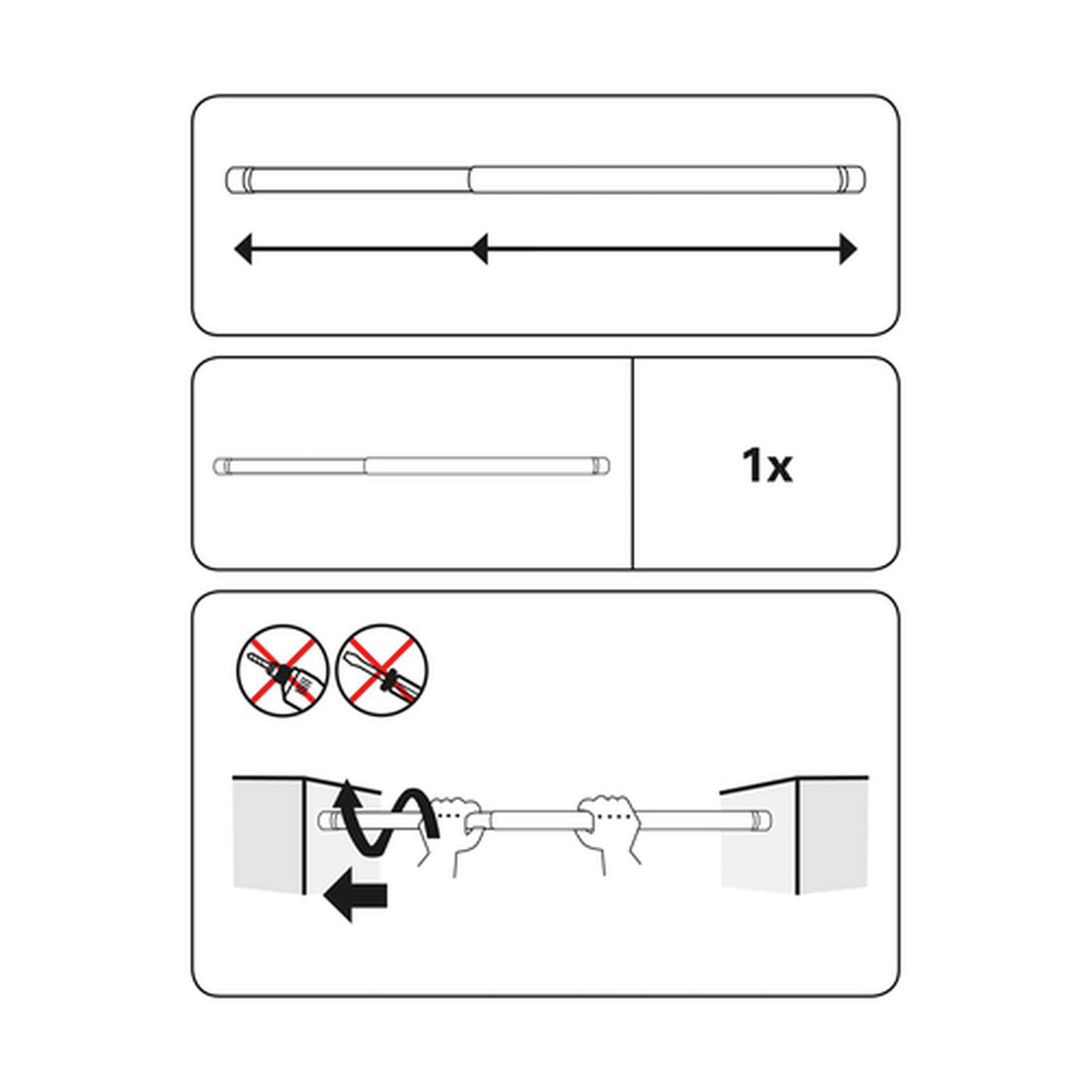 Gardinia Spannstange Durchmesser 23/26 mm 125-220 cm Nickel-optik Bild 5