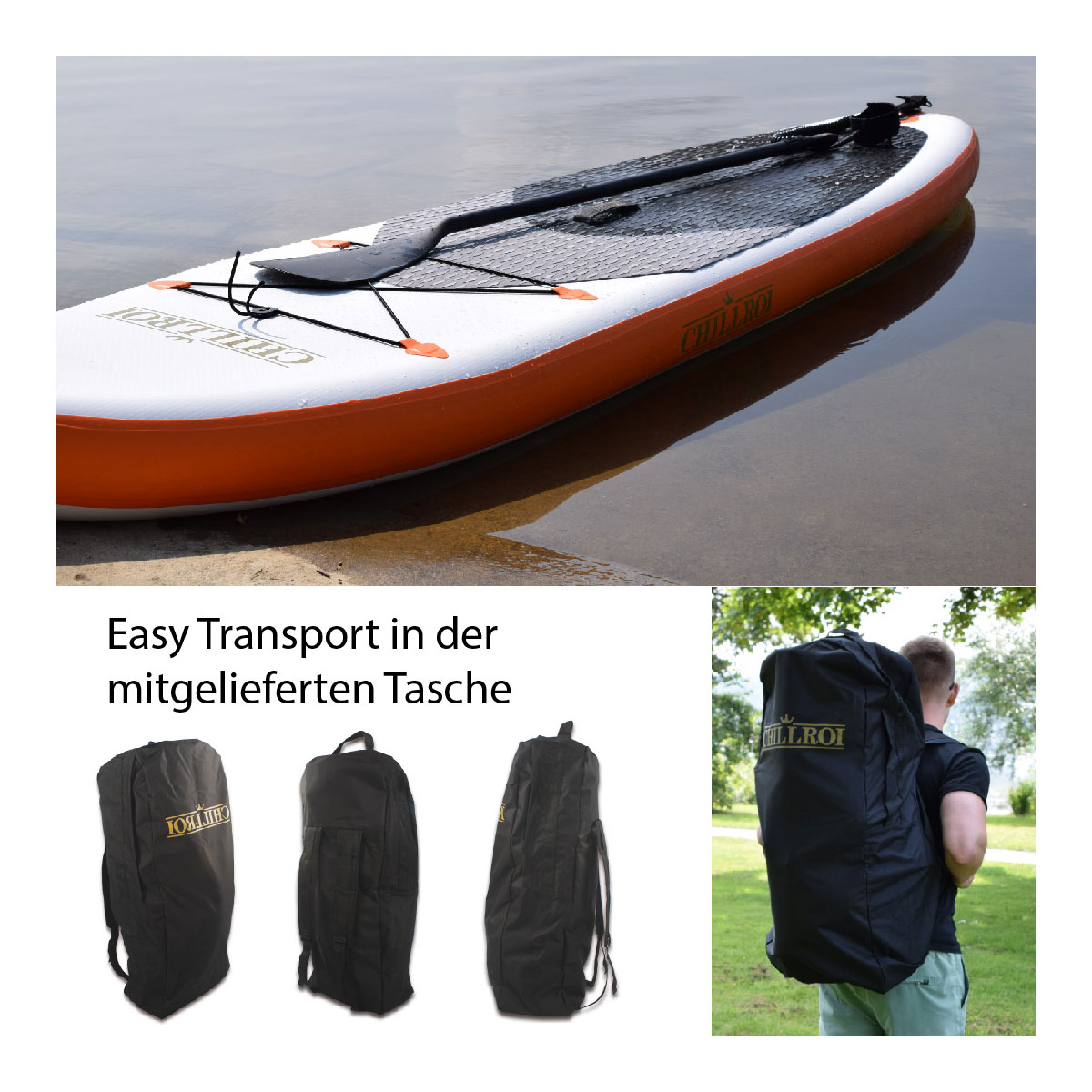 Chillroi Aufblasbares Stand Up Paddling Board Set Surfboard 297 cm Paddling SUP K001965626