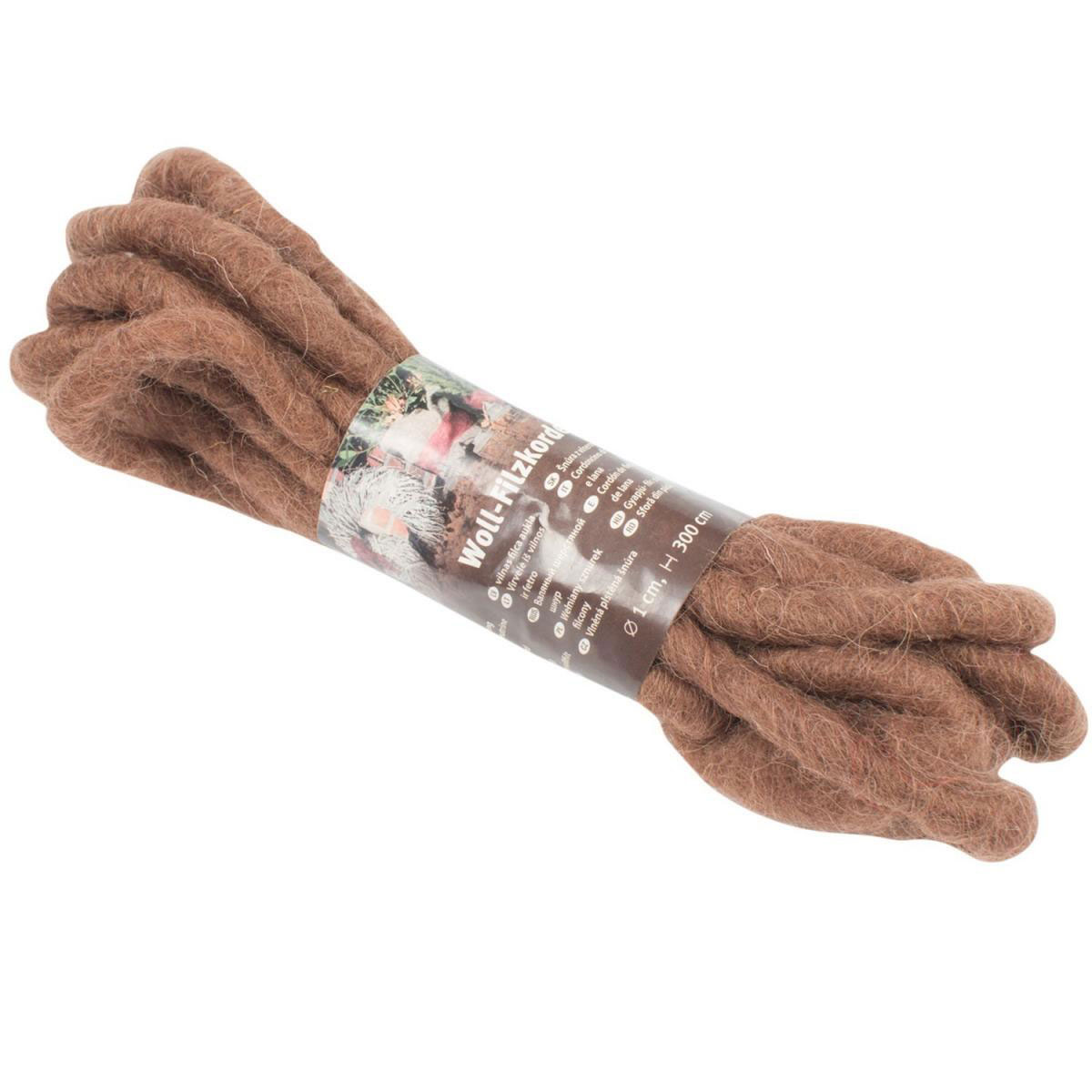 Videx Woll-Filzkordel dunkelbraun 300 cm